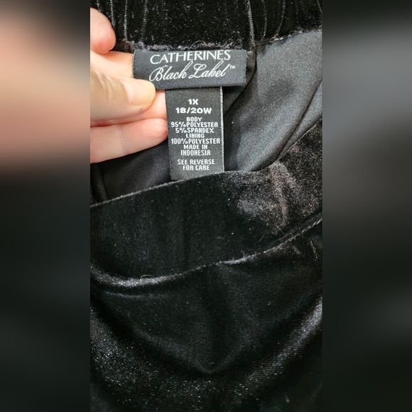 Black Velvet Womens Midi Skirt 1X Formal NYE Glam Party Holiday Whimsigoth - Picture 4 of 5